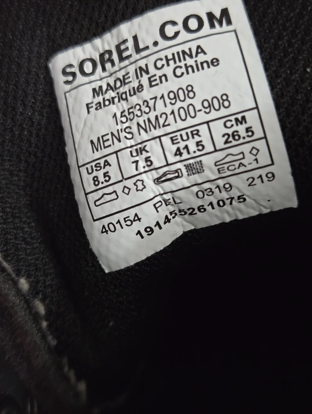 Sorel Men's Ankeny Mid Hiker Boot Size 8.5 Waterproof